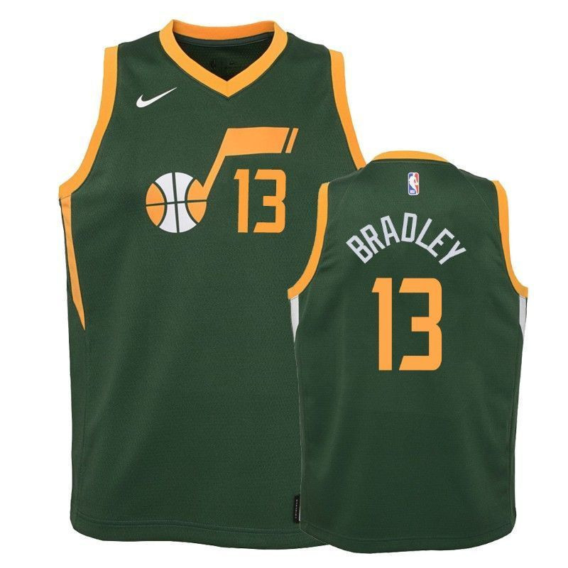 Utah Jazz Tony Bradley 13 Earned Green NBA Jersey Youth