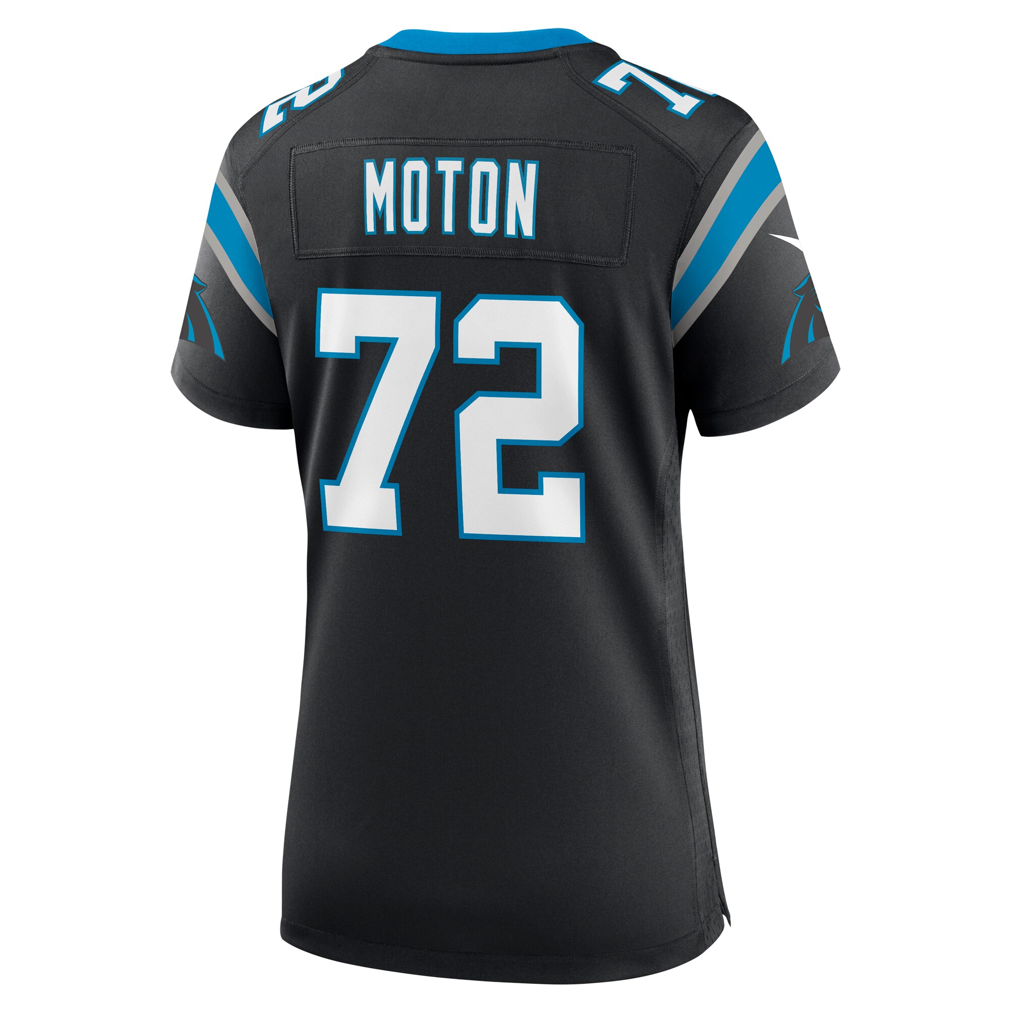 Carolina Panthers Taylor Moton Black Team Game NFL Jersey Women's