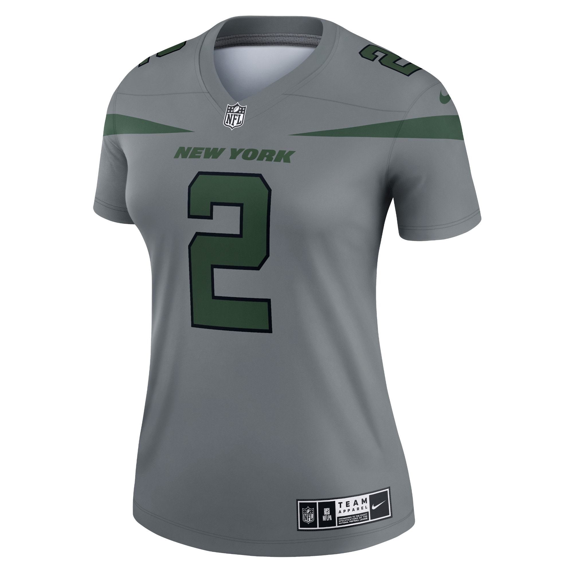 New York Jets Zach Wilson Gray Inverted Legend Player Performance Top NFL Jersey Women's