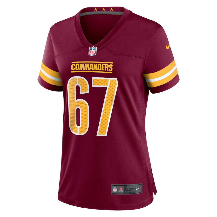 Nick Allegretti 67 Washington Commanders Game Burgundy NFL Jersey Women's