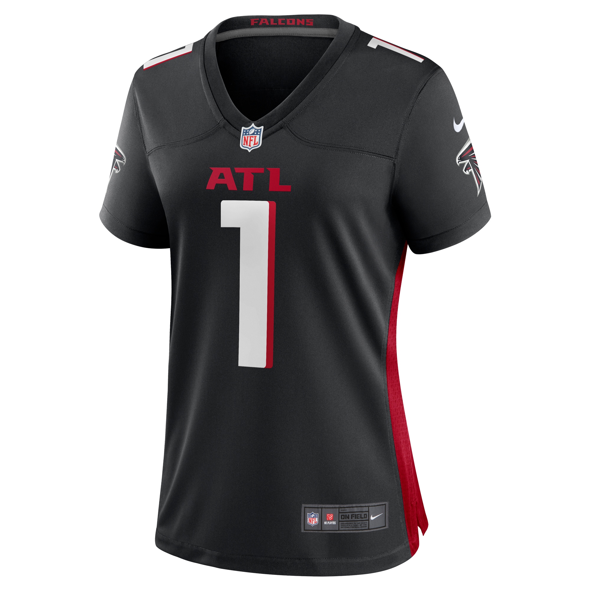 Atlanta Falcons Number 1 Mom Black Game NFL Jersey Women's