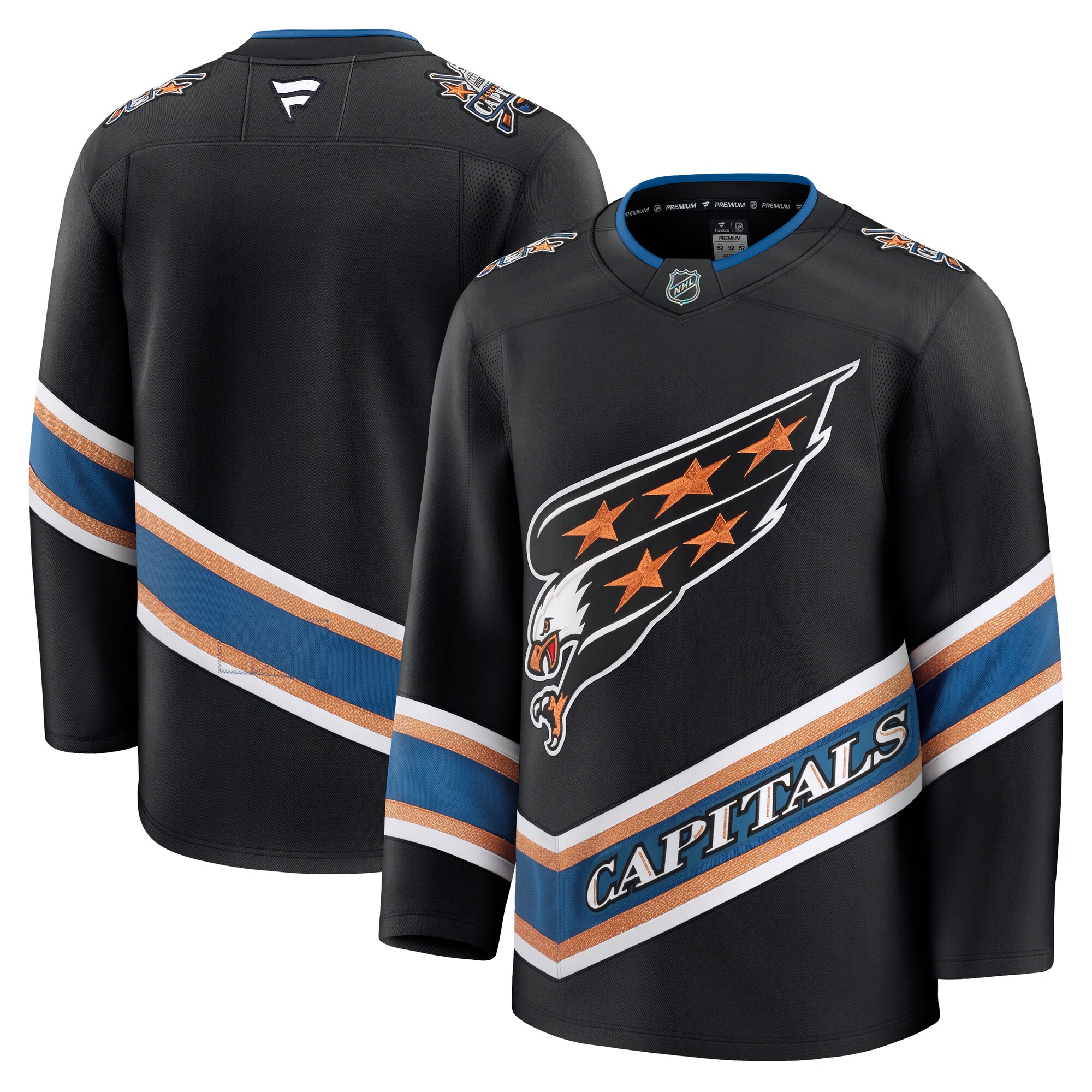 Washington Capitals Black Alternate 50th Anniversary Premium NHL Jersey Men's