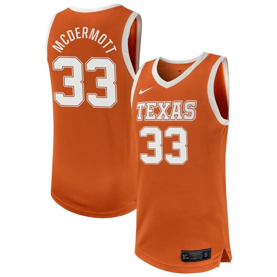 Anthon McDermott 33 Texas Longhorns NIL Texas Orange NCAA Jersey Men's