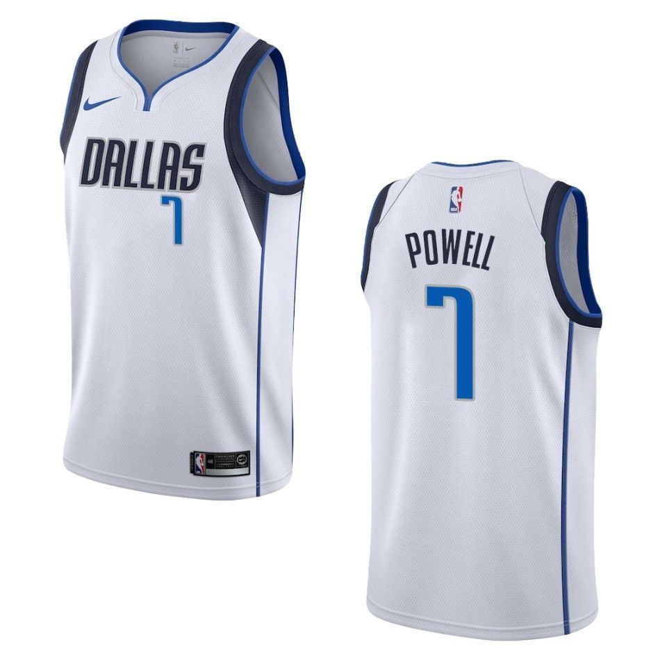 Dallas Mavericks 7 Dwight Powell Association Swingman White NBA Jersey Men's