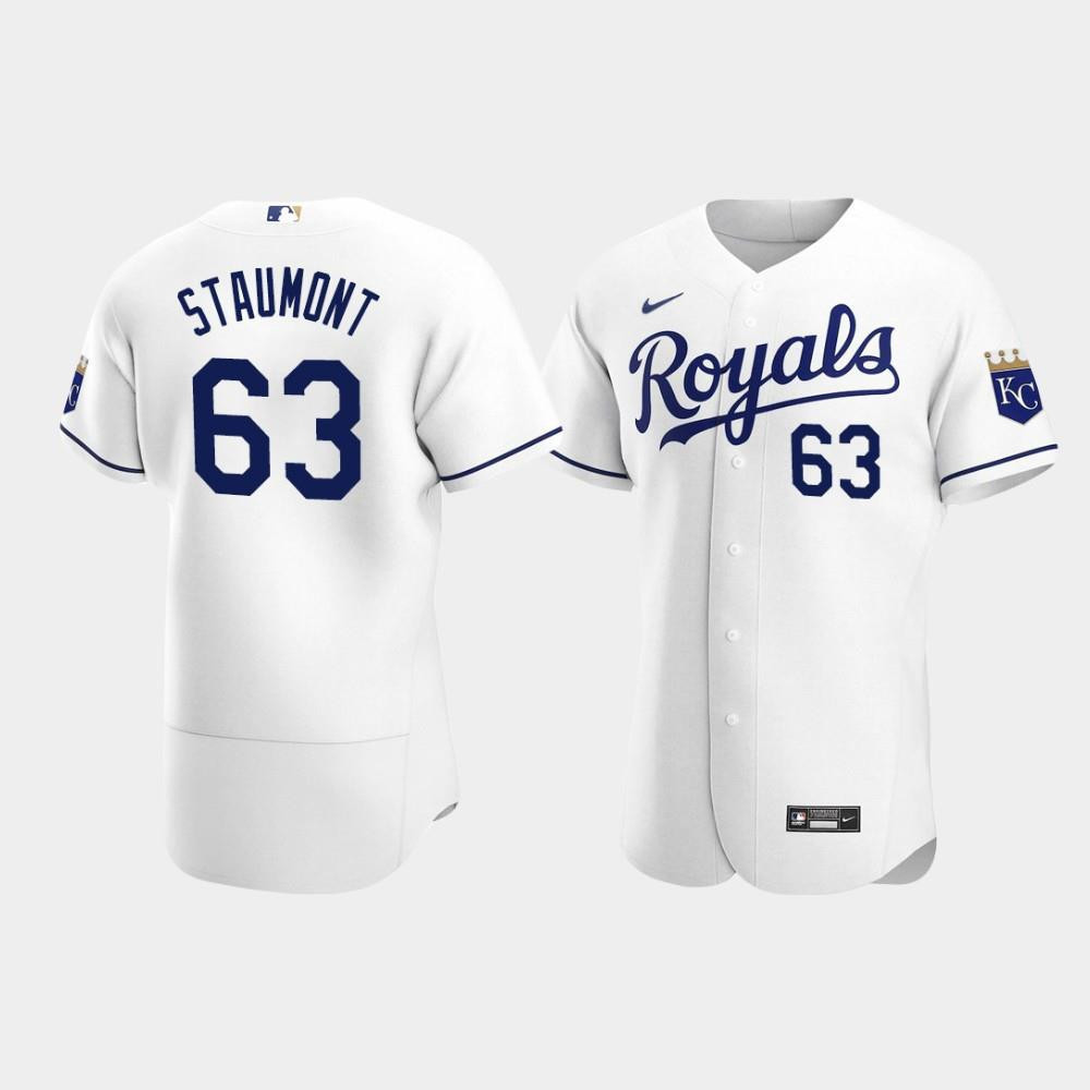 Josh Staumont 63 Kansas City Royals White Home MLB Jersey Men's