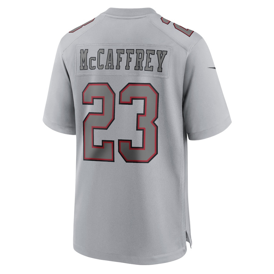 Christian McCaffrey 23 San Francisco 49ers Super Bowl LVIII Atmosphere Fashion Game Gray NFL Jersey Men's