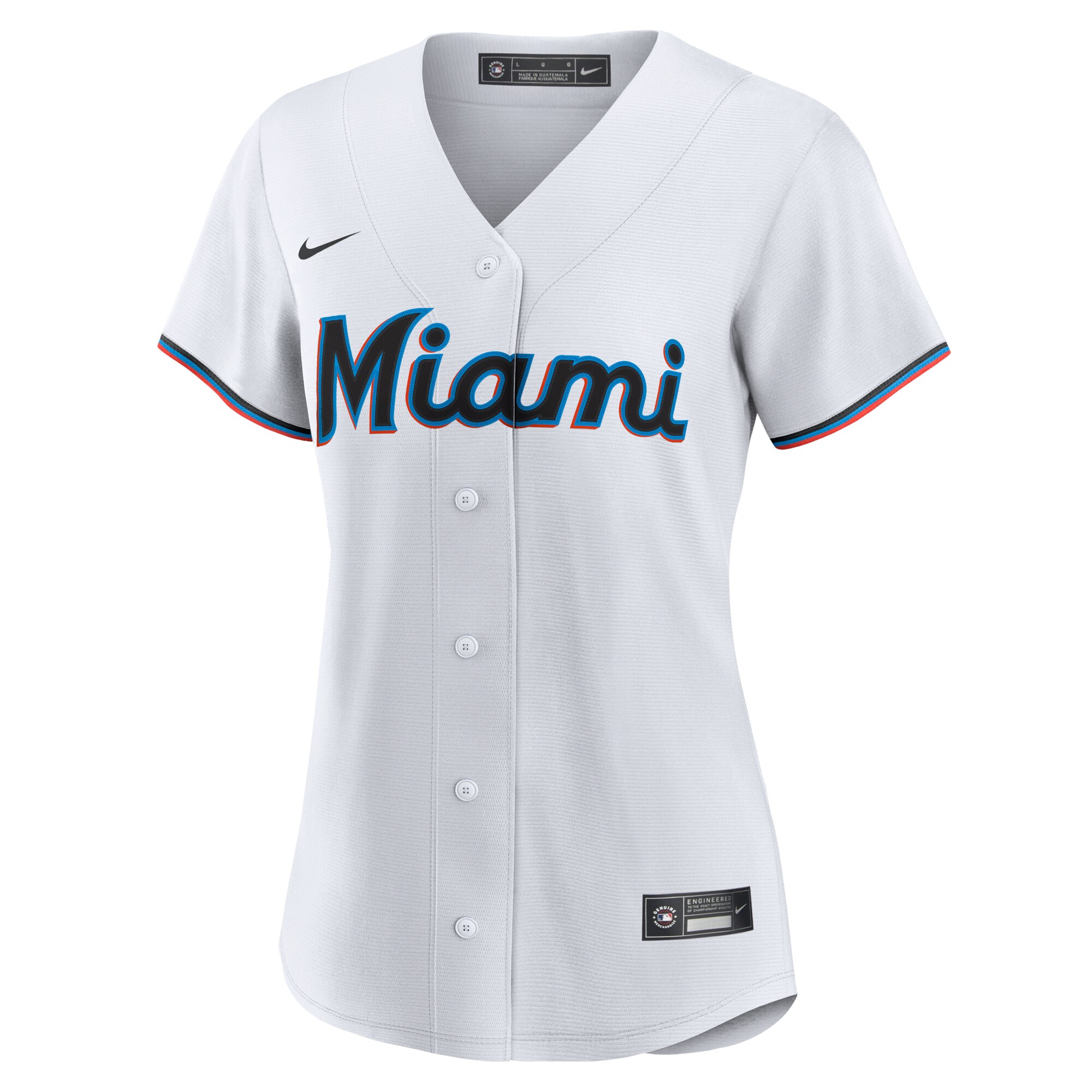 Miami Marlins White Team MLB Jersey Women's