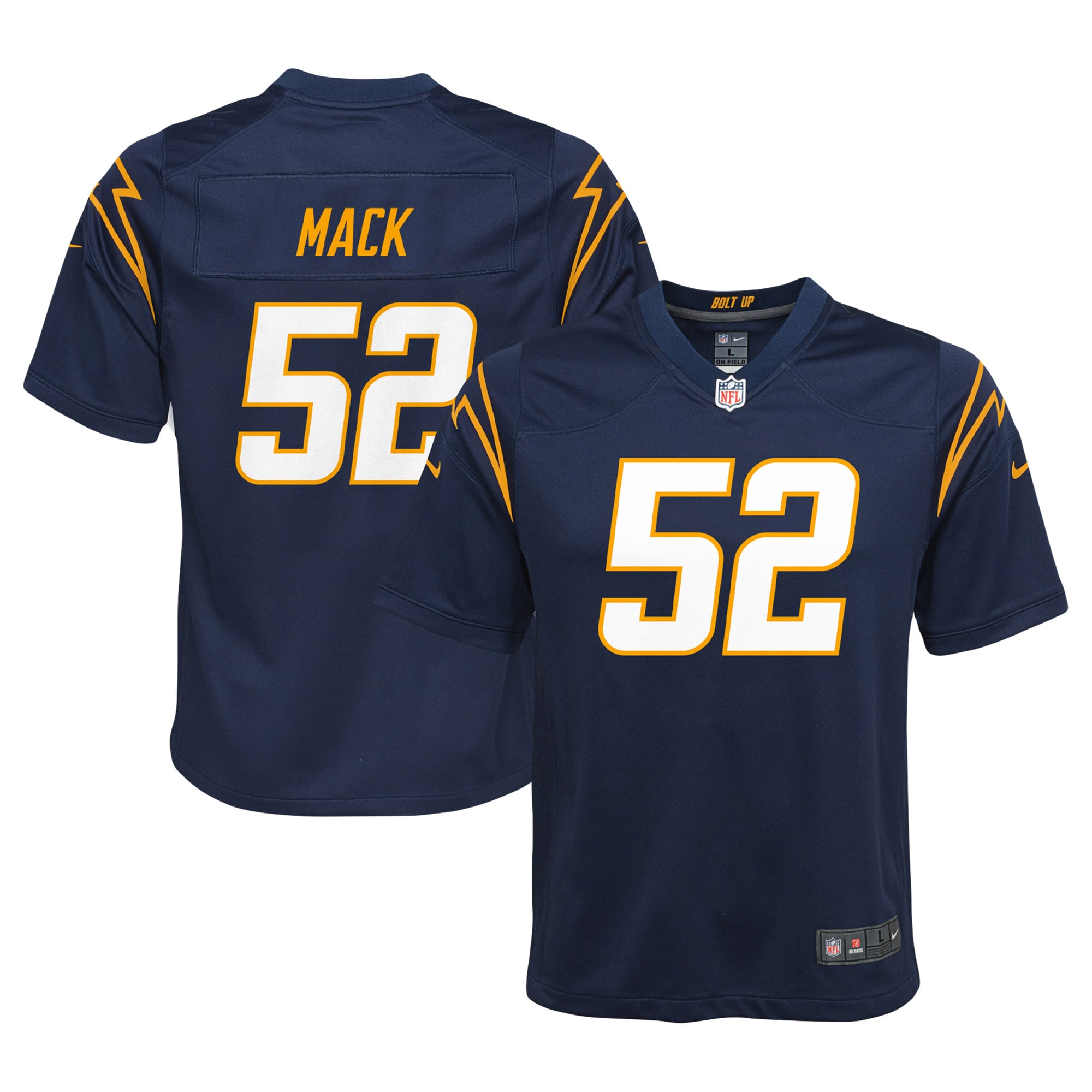 Los Angeles Chargers Khalil Mack Navy Game NFL Jersey Youth