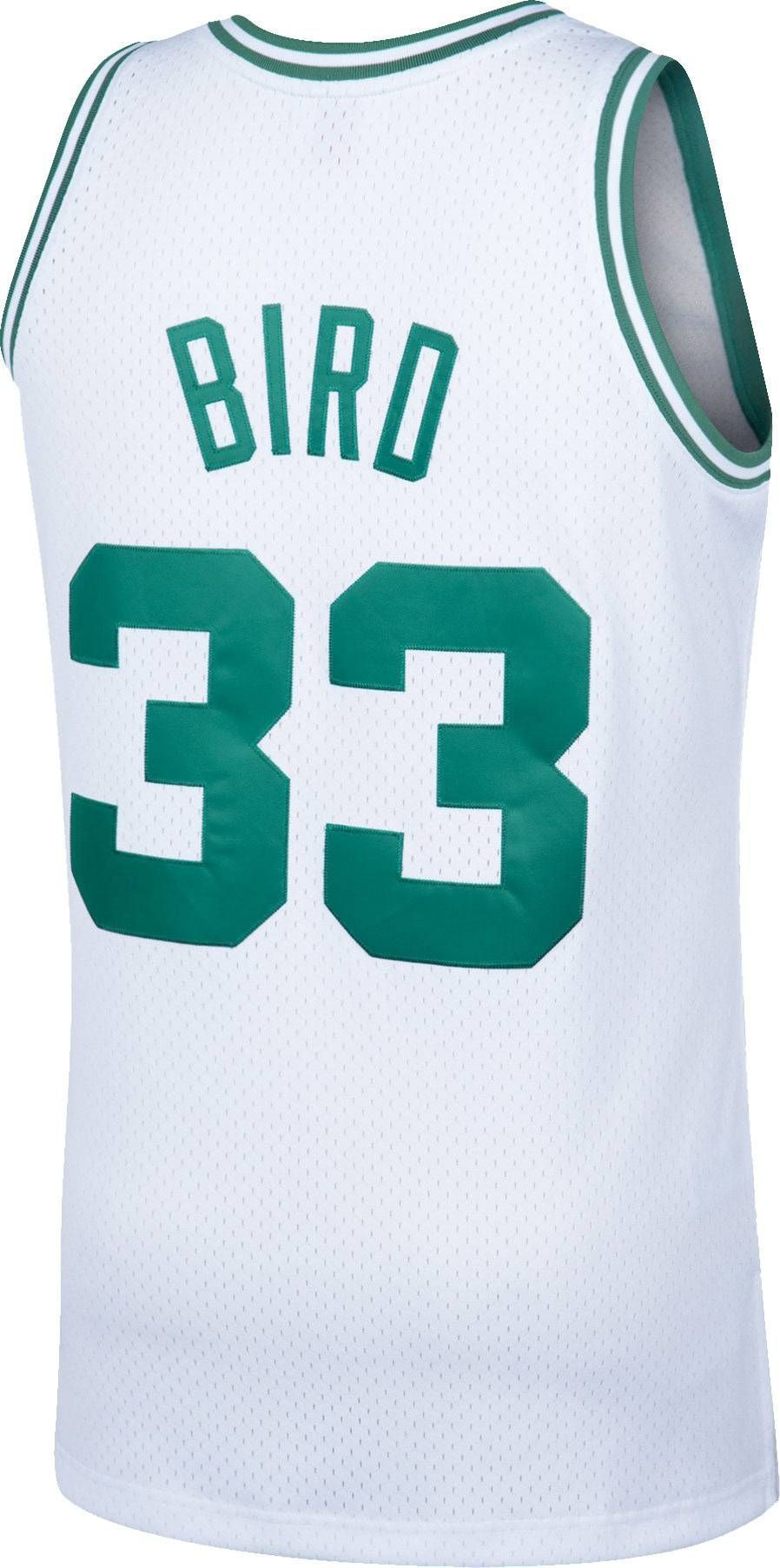 Mitchell Ness Boston Celtics Larry Bird 33 Swingma White NBA Jersey Men's