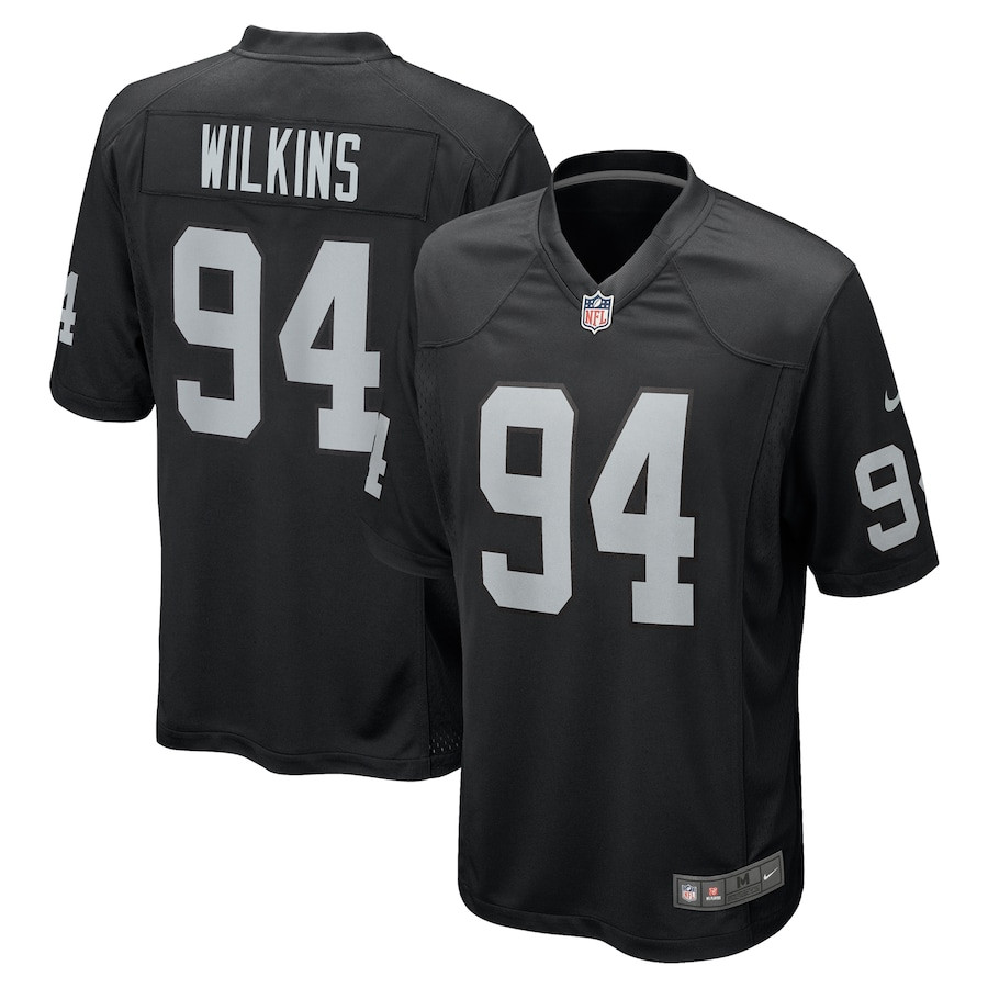 Christian Wilkins 94 Las Vegas Raiders Team Game Black NFL Jersey Men's