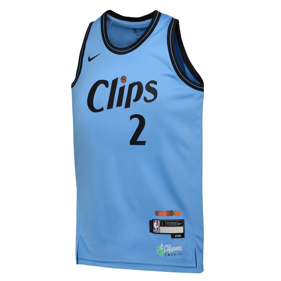 Kawhi Leonard 2 Los Angeles Clippers 2024/25 Swingman Playe City Edition Light Blue NBA Jersey Youth