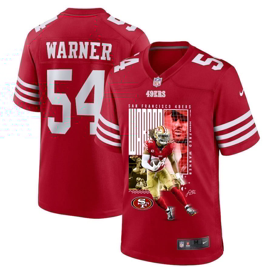 Fred Warner 54 San Francisco 49ers All-Pro Fred Game Scarlet NFL Jersey Men's