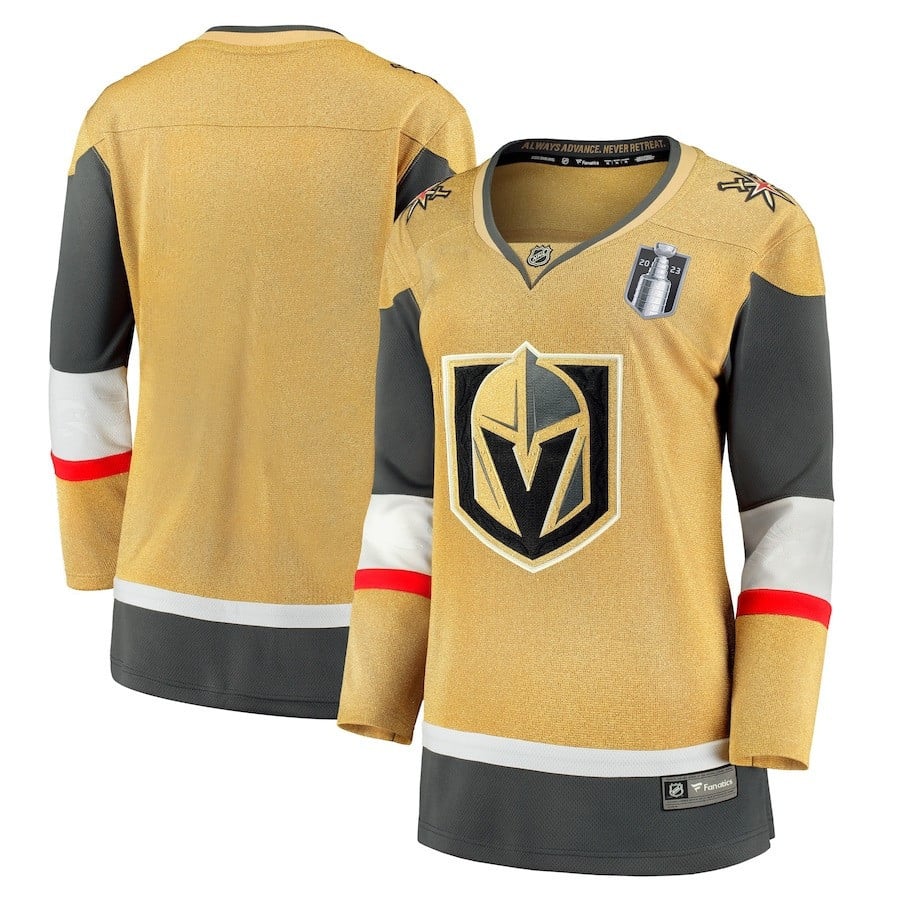 Vegas Golden Knights 2023 Stanley Cup Final Home Breakaway Gold NHL Jersey Women's