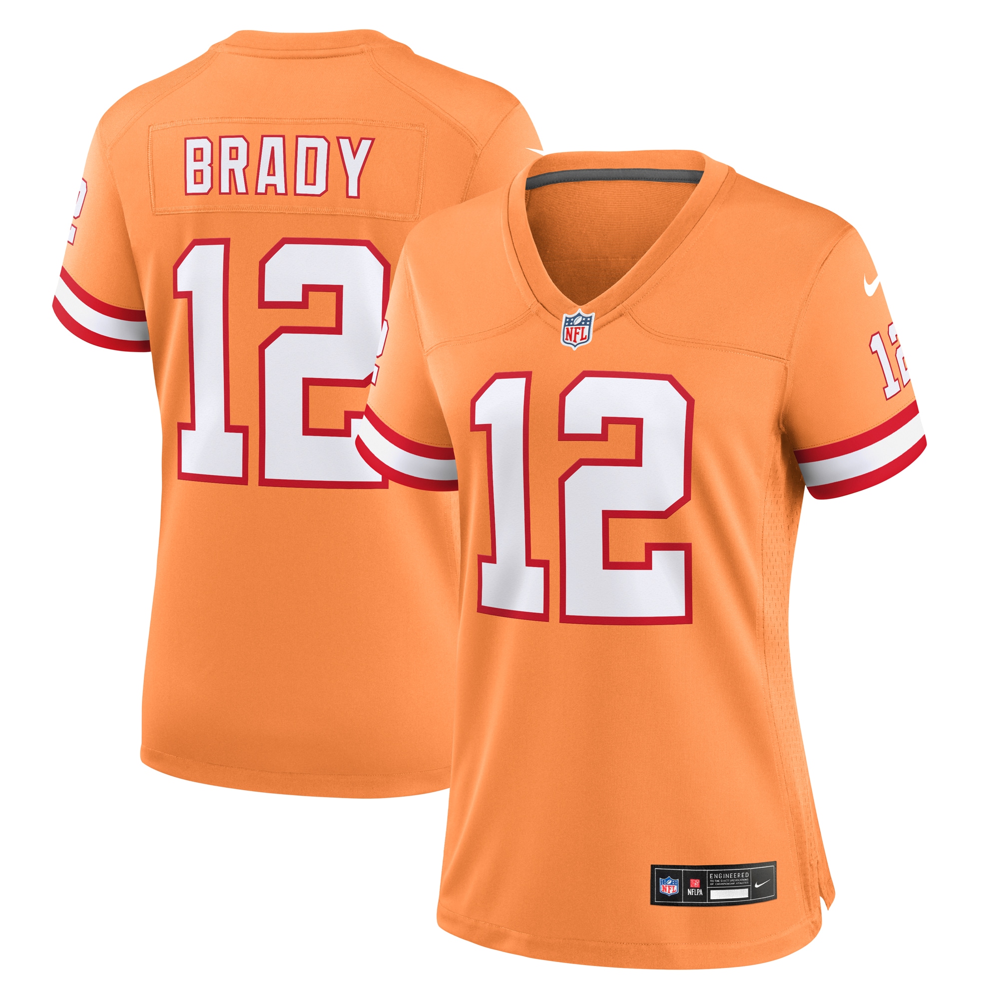 Tampa Bay Buccaneers Tom Brady Orange Player NFL Jersey Women's