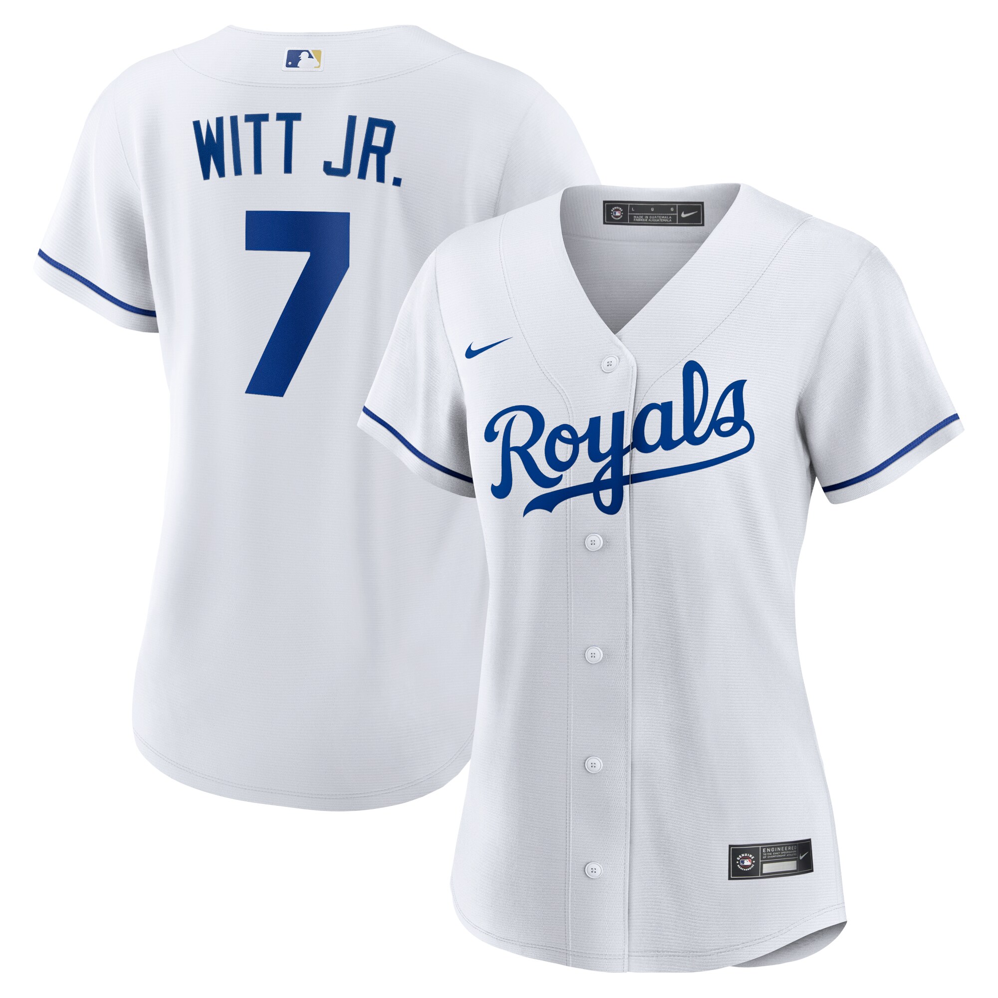 Kansas City Royals Bobby Witt Jr. White Home Player MLB Jersey Women's