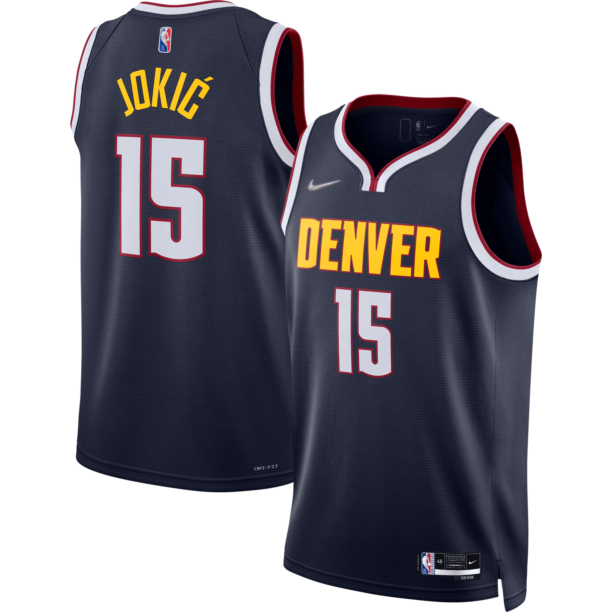 Nikola Jokic Denver Nuggets Diamond Swingman Icon Edition Navy NBA Jersey Men's