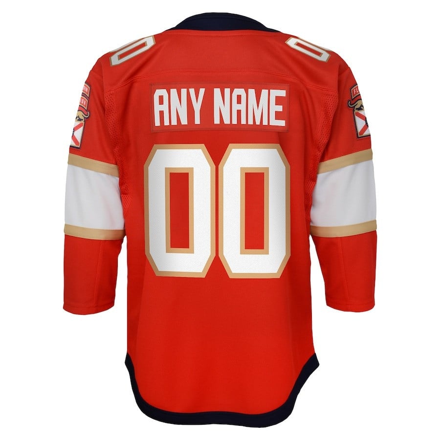 Custom 00 Florida Panthers 2023 Stanley Cup Final Home Red NHL Jersey Youth