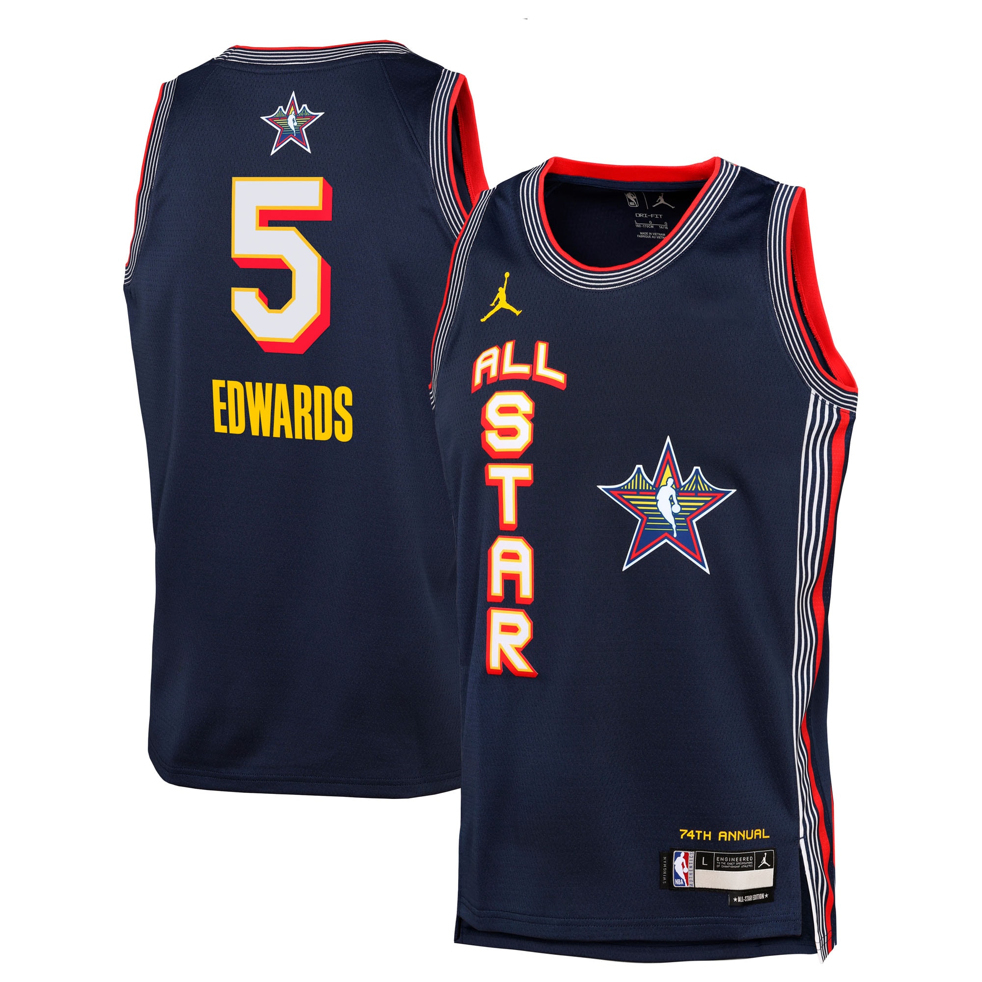NBA All Star Swingman Team Navy Anthony Edward NBA Jersey Youth
