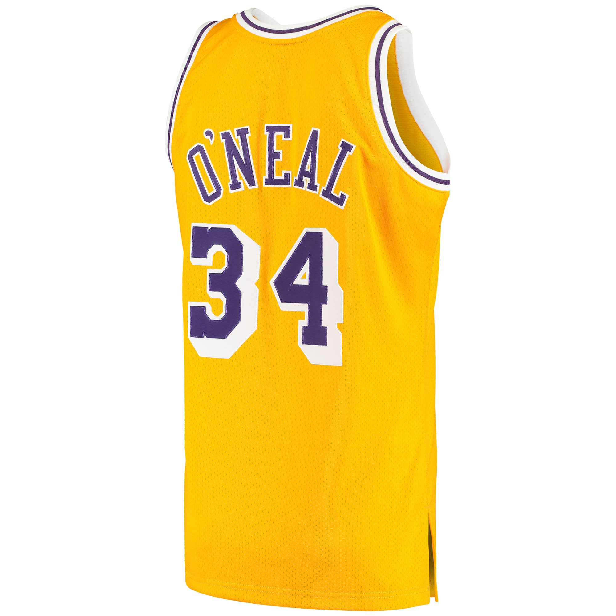 Mitchell Ness Shaquille O'Neal Gold Los Angeles Lakers 1996/97 Hardwood Classics NBA Jersey Men's