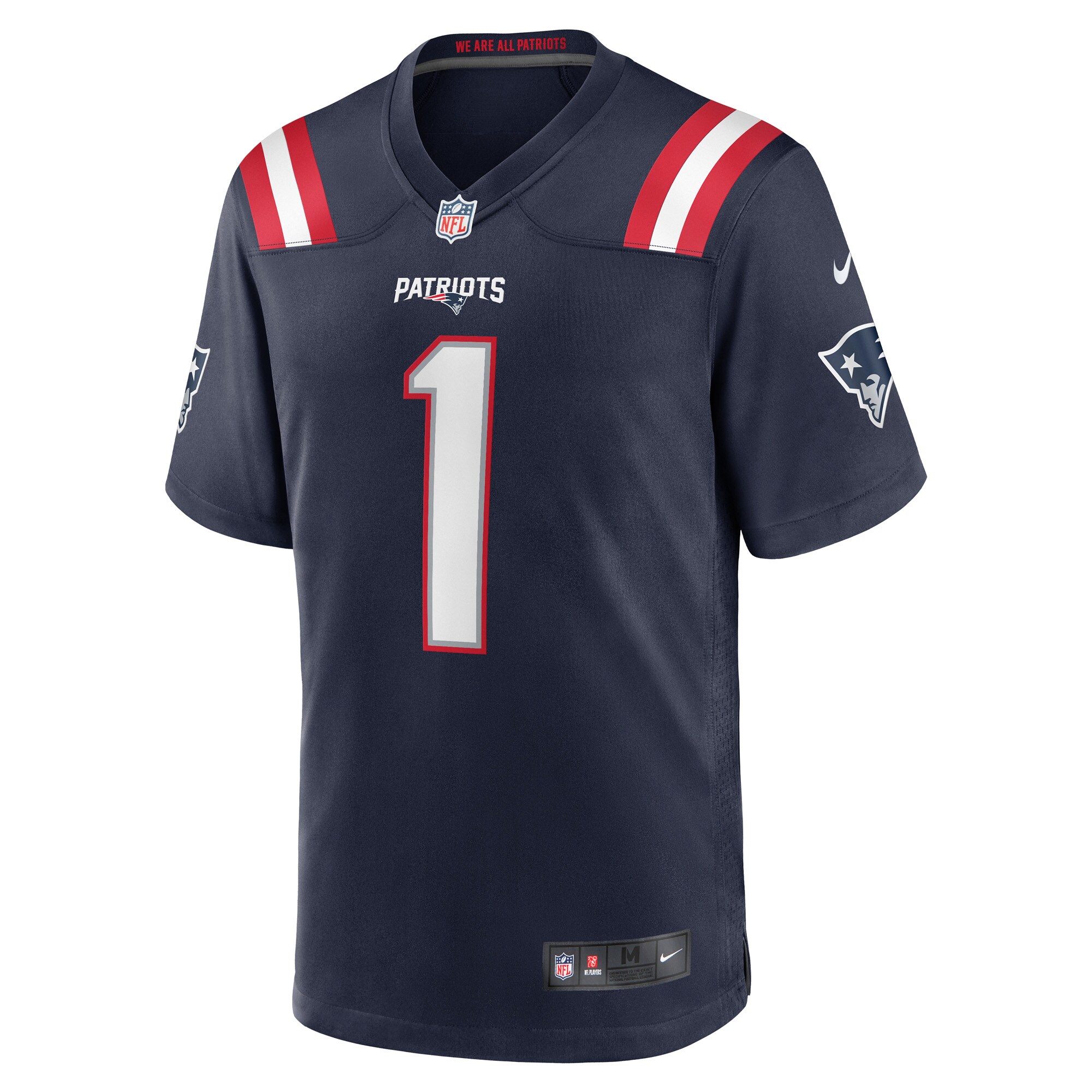 New England Patriots Number 1 Groom Navy Game NFL Jersey Men's