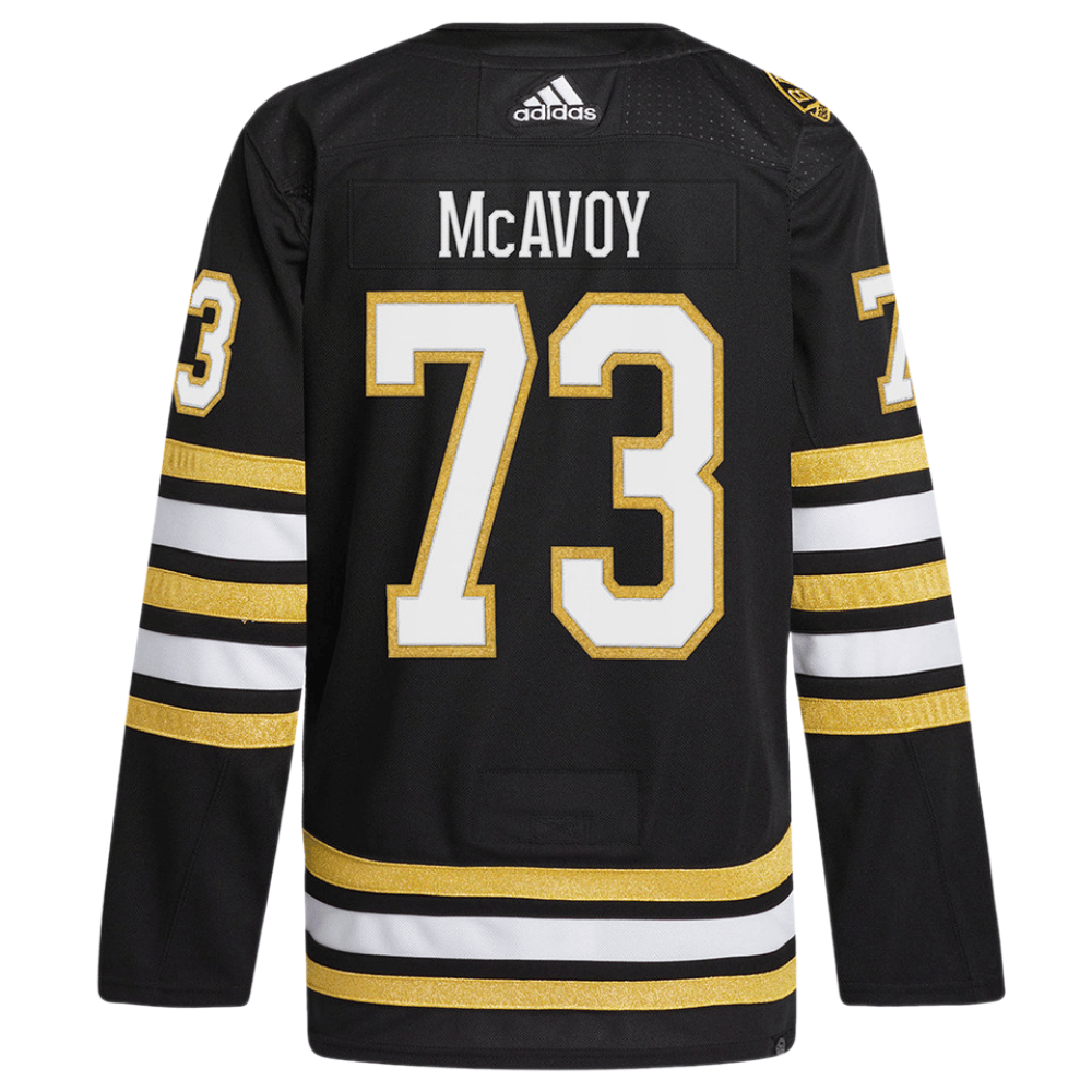 Charlie McAvoy 73 Boston Bruins 100th Anniversary Primegreen Home Black NHL Jersey Men's