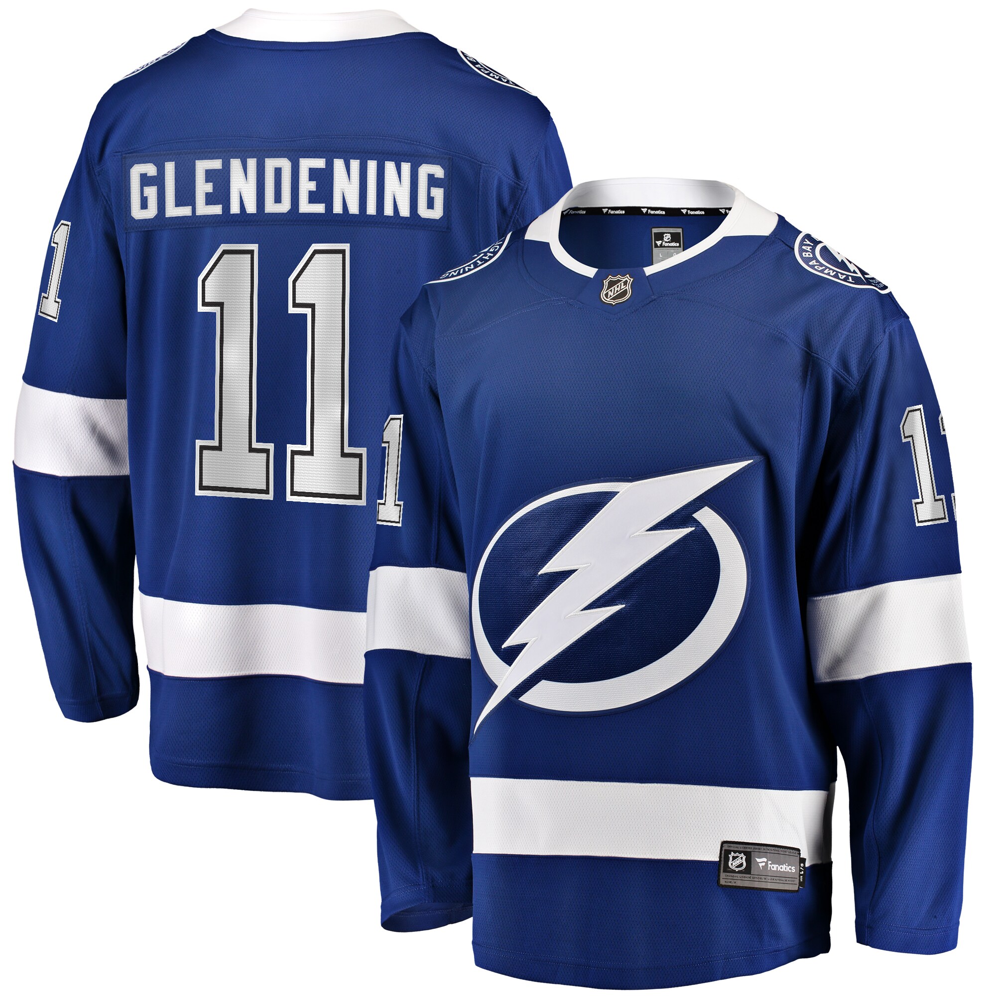 Tampa Bay Lightning Luke Glendening Blue Home Breakaway NHL Jersey Men's