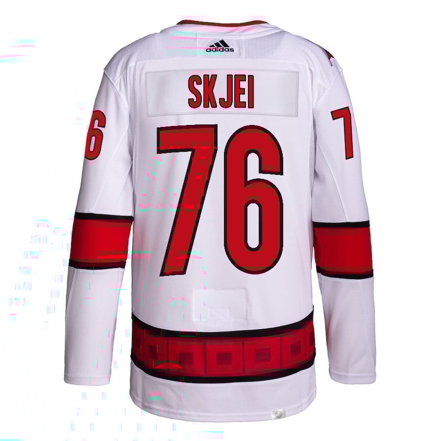 Brady Skjei 76 Carolina Hurricanes 2024 Playoffs Patch Away White NHL Jersey Men's