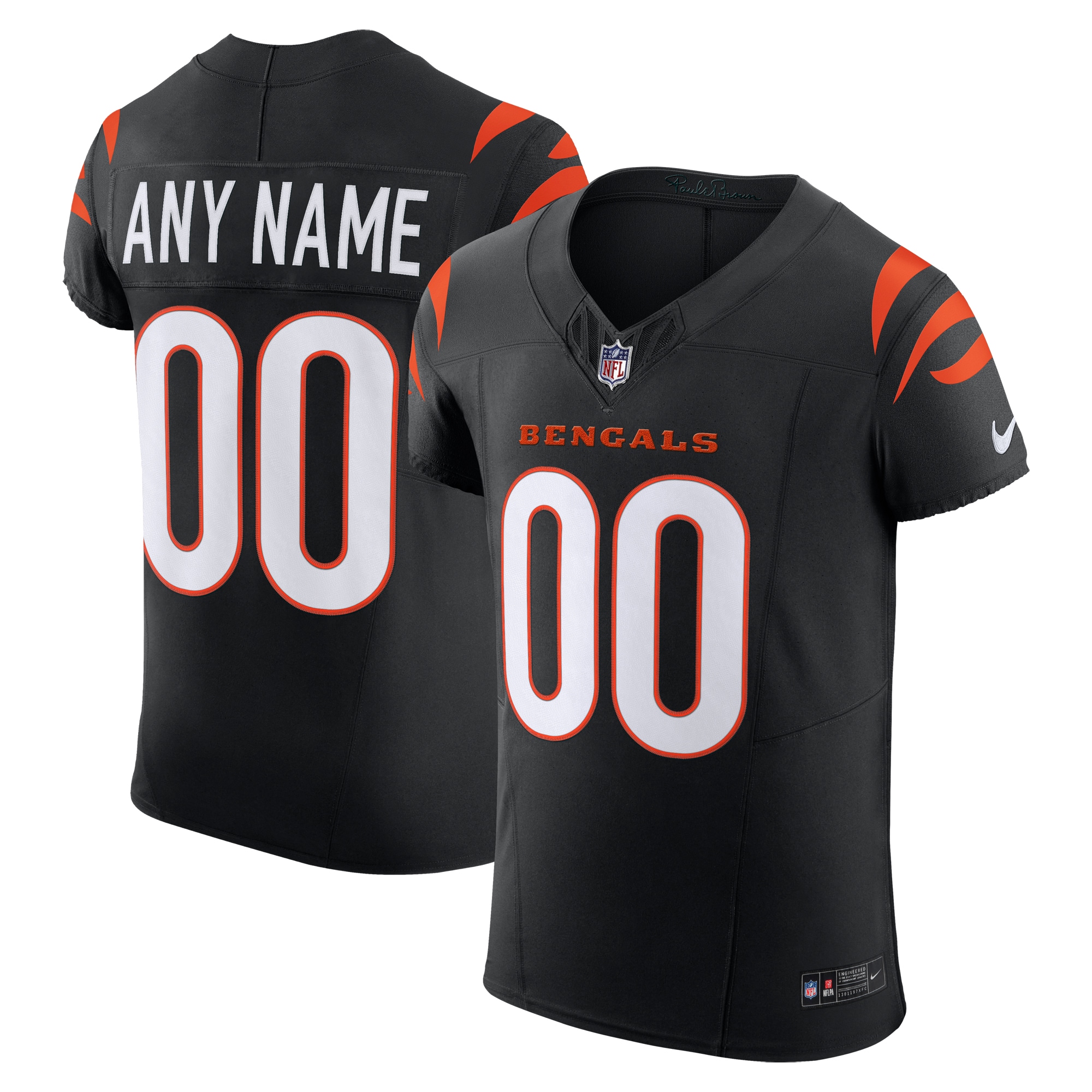 Cincinnati Bengals Black Team Vapor F.U.S.E. Elite Custom NFL Jersey Men's
