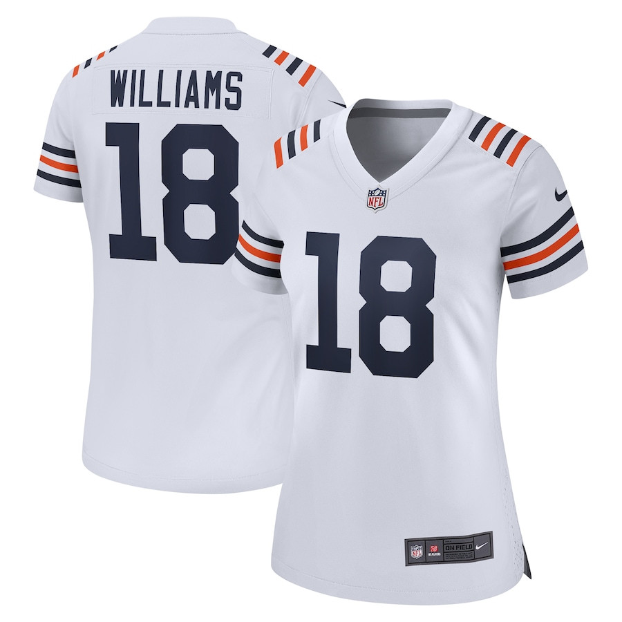 Caleb Williams 18 Chicago Bears 2024 Draft 2nd Alternate Game Player White NFL Jersey Men's