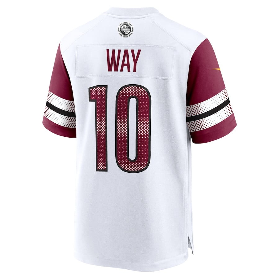 Tress Way 10 Washington Commanders Game White NFL Jersey Men's