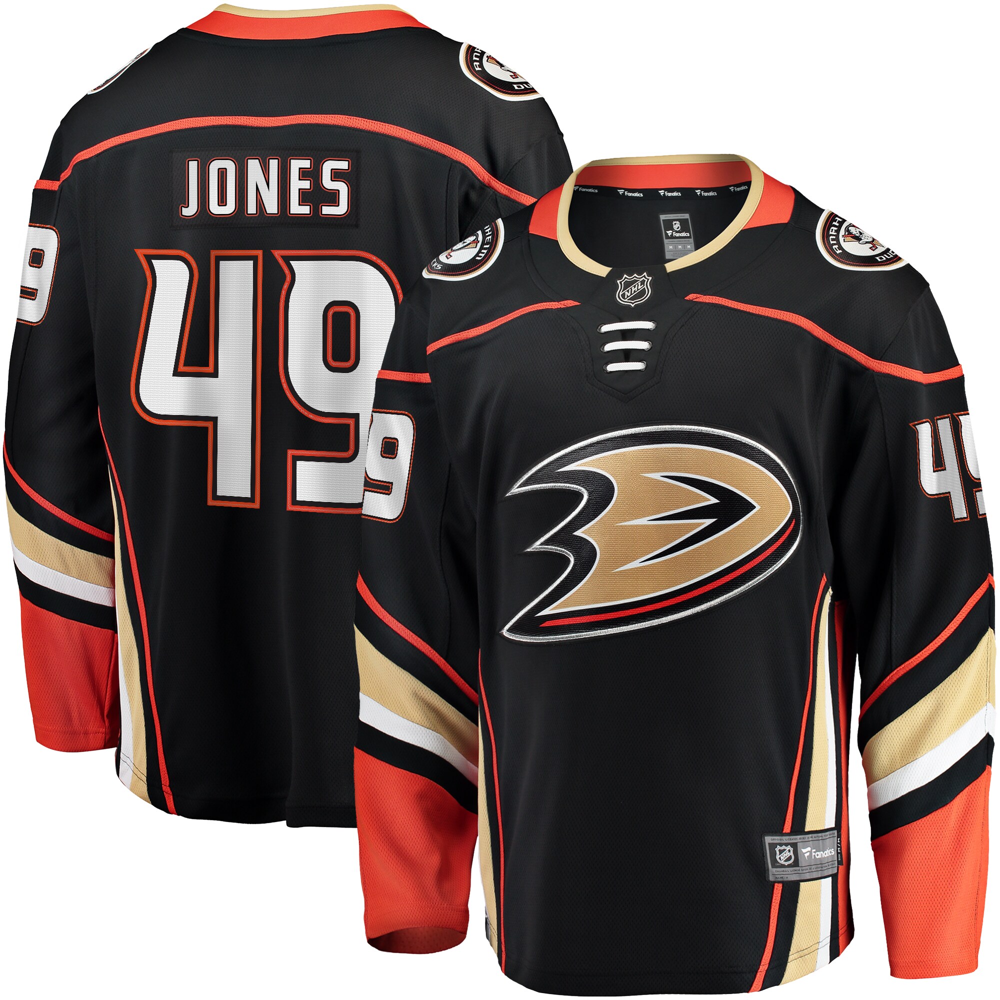 Anaheim Ducks Max Jones Black Home Breakaway NHL Jersey Men's