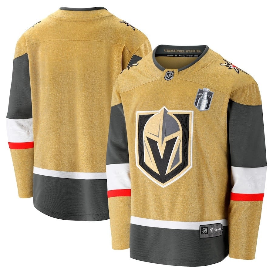 Vegas Golden Knights 2023 Stanley Cup Final Home Breakaway Gold NHL Jersey Men's