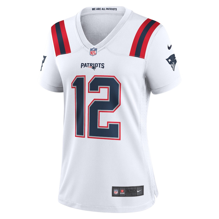 Tom Brady 12 New England Patriots Retired Game White NFL Jersey Women's