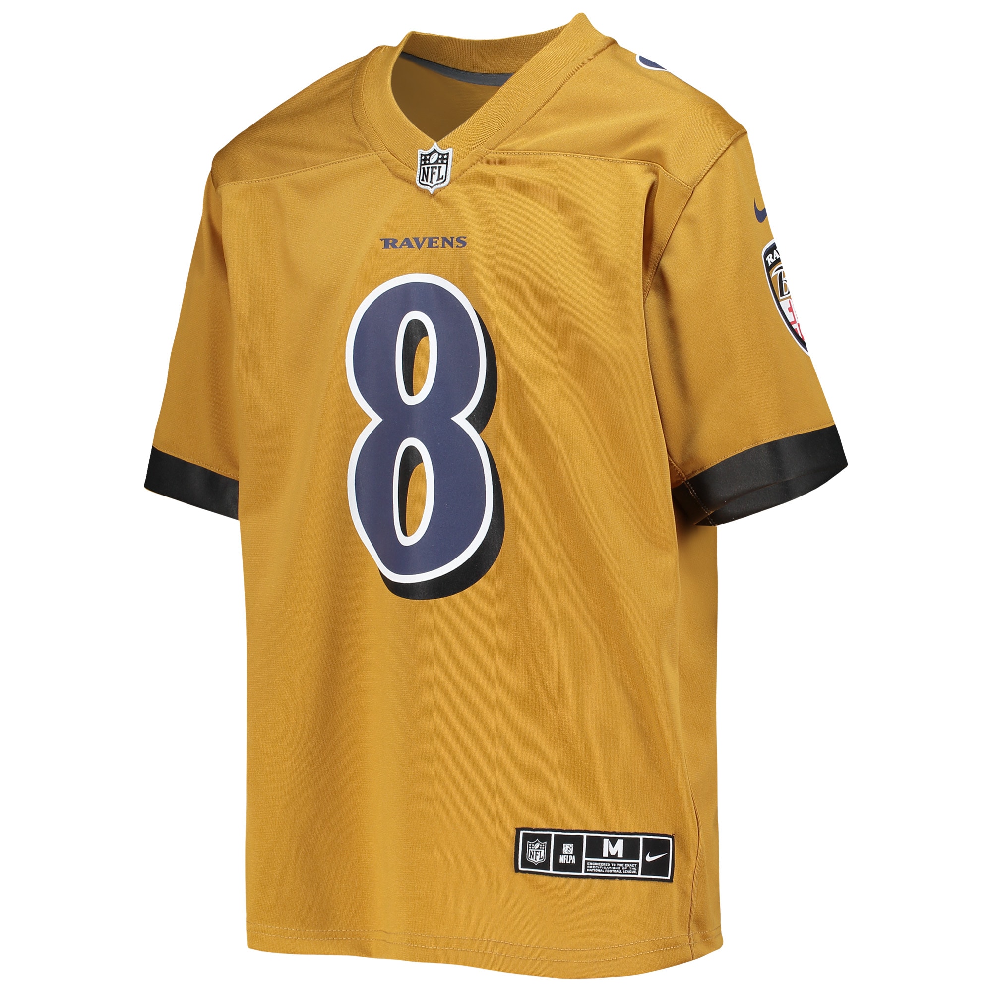 Baltimore Ravens Lamar Jackson Gold Inverted Team Game NFL Jersey Youth