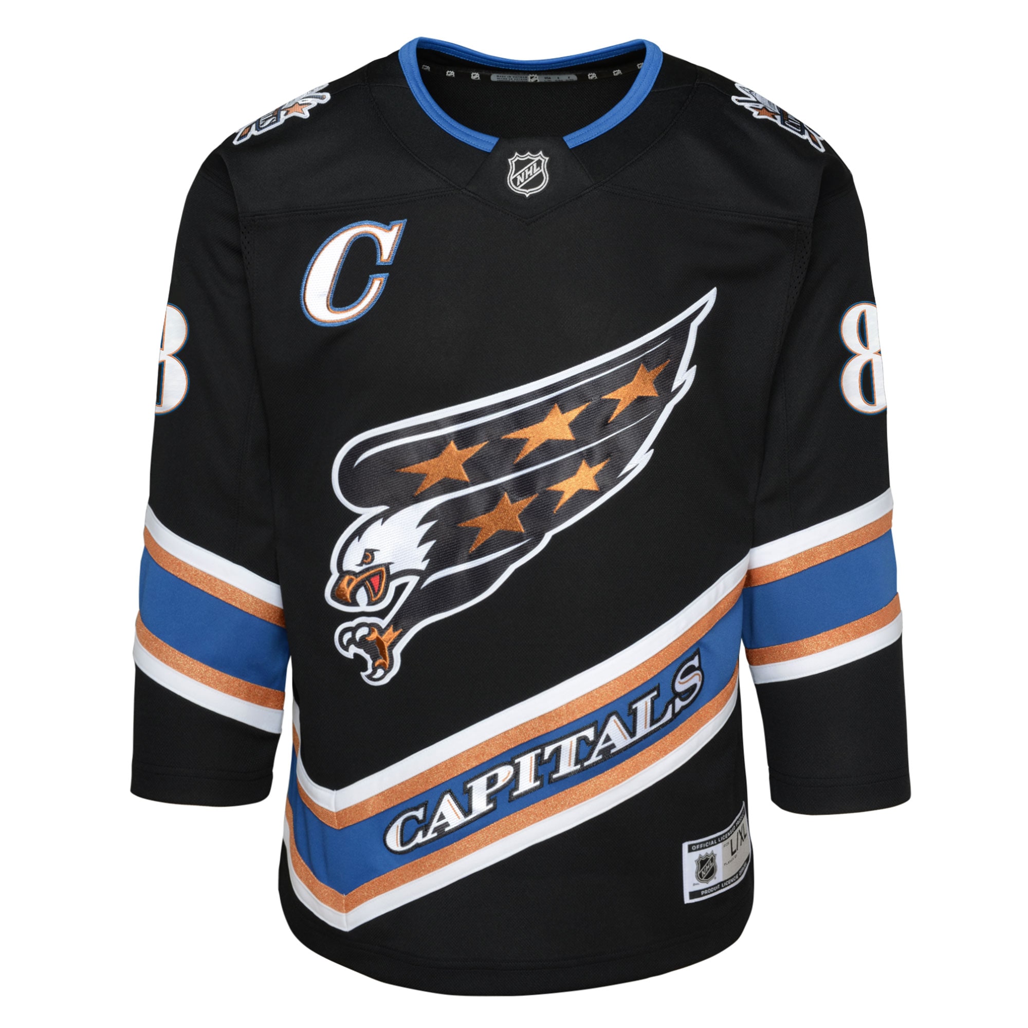 Washington Capitals Alexander Ovechkin Black Alternate 50th Anniversary Premier Player NHL Jersey Youth