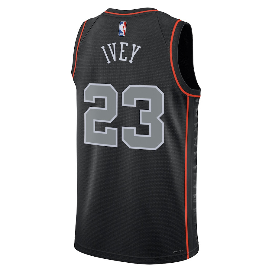 Jaden Ivey 23 Detroit Pistons 2023/24 City Edition Swingman Black NBA Jersey Men's