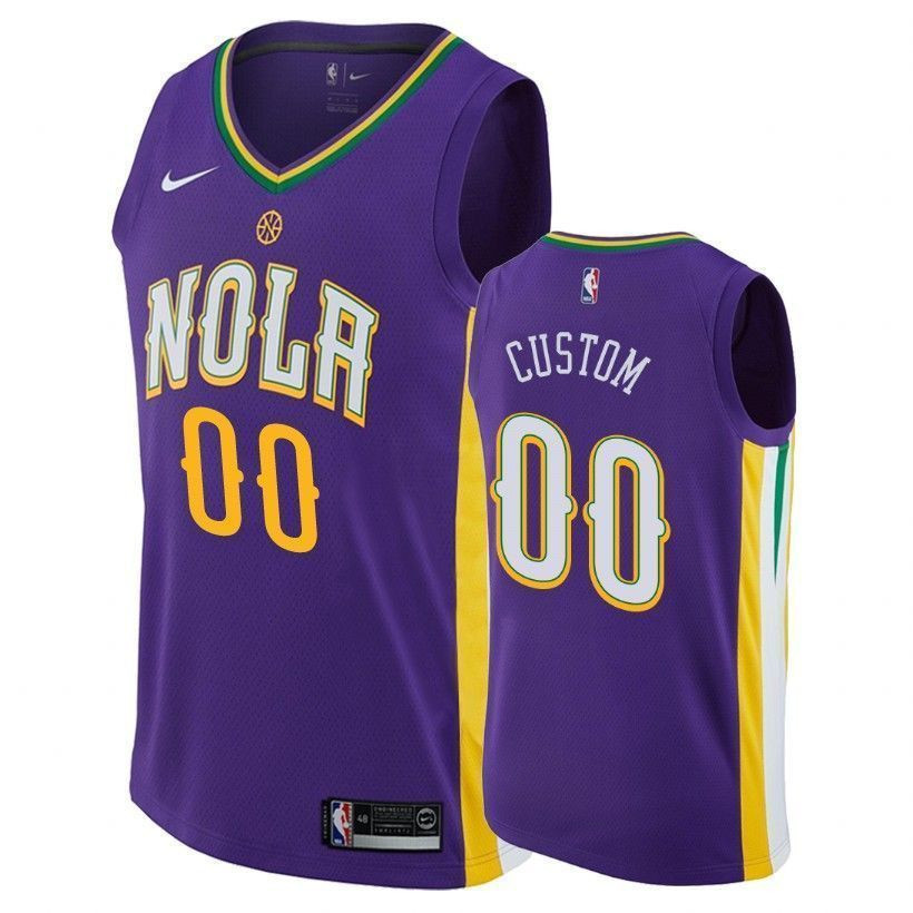 New Orleans Pelicans Custom 00 City Purple NBA Jersey Men's