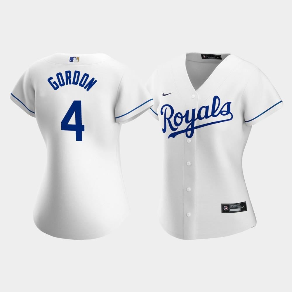 Kansas City Royals Alex Gordon 4 White Home Player MLB Jersey Women's