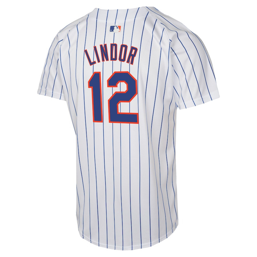 Francisco Lindor 12 New York Mets Home Game Player White MLB Jersey Youth