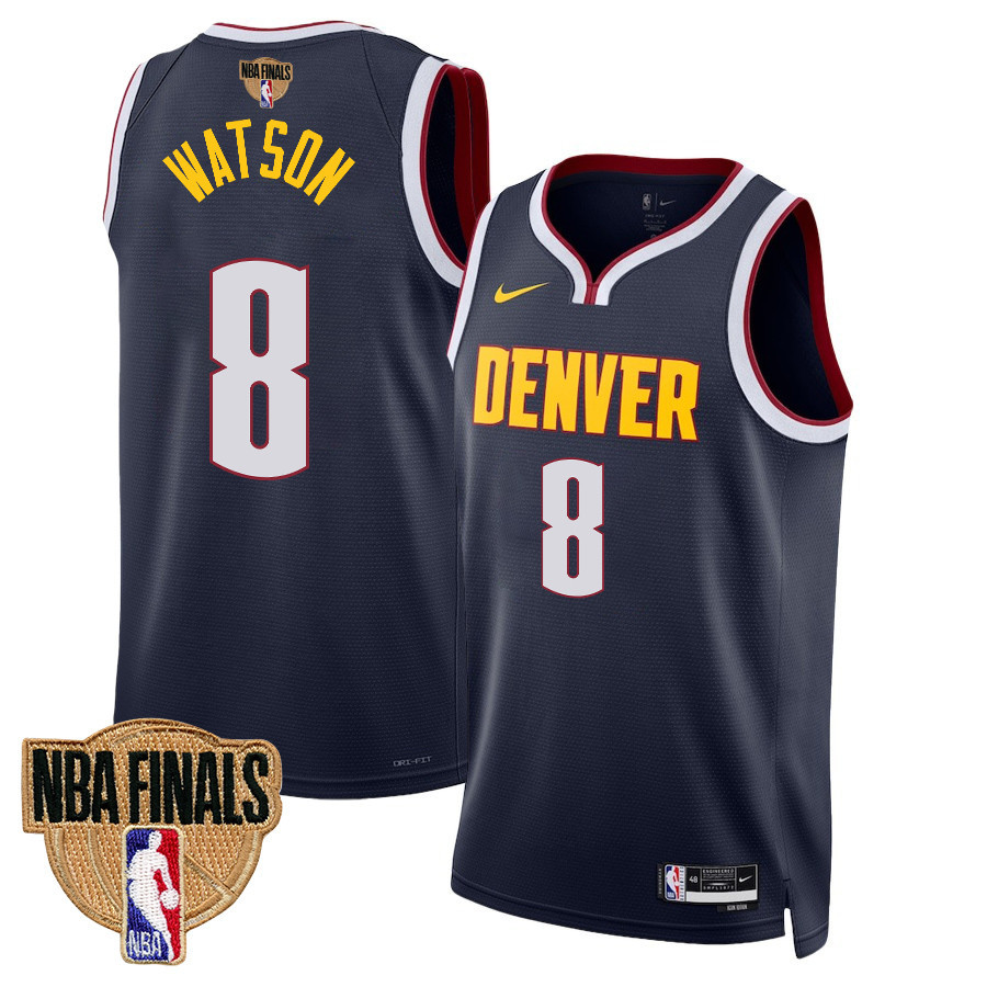 Peyton Watson 8 Denver Nuggets Final Champions 2023 Swingma Black NBA Jersey Youth