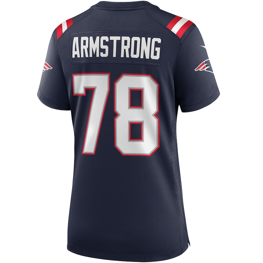 Bruce Armstrong 78 New England Patriots Game Retired Navy NFL Jersey Women's