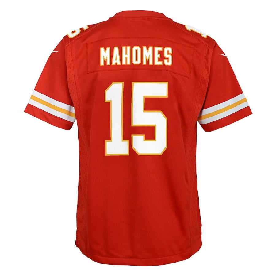 Patrick Mahomes 15 Kansas City Chiefs Super Bowl LIX Game Player Red NFL Jersey Youth