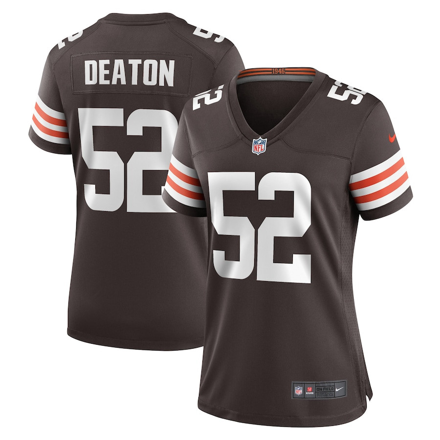 Dawson Deaton 52 Cleveland Browns Game Brown NFL Jersey Women's