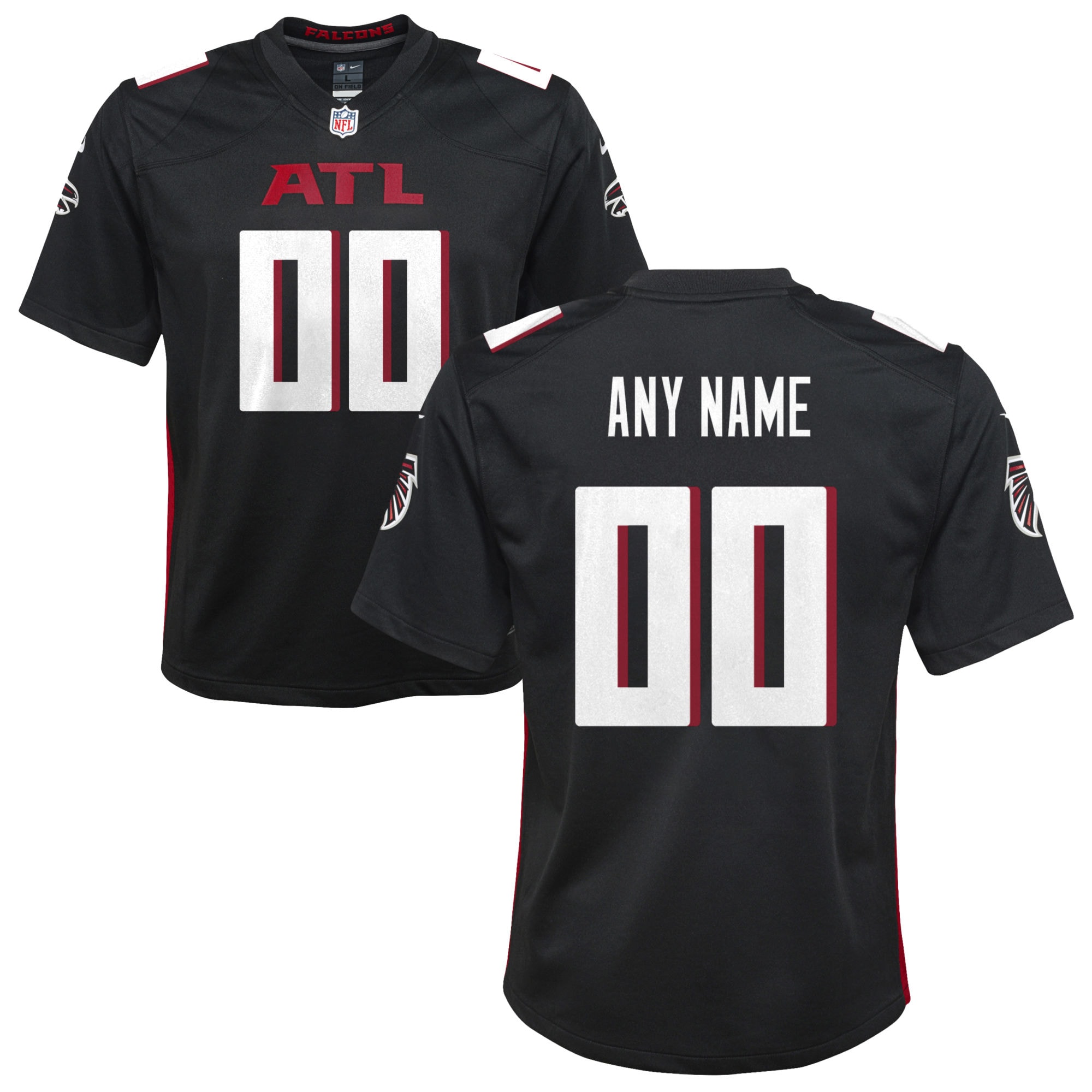 Atlanta Falcons Black Custom Game NFL Jersey Youth