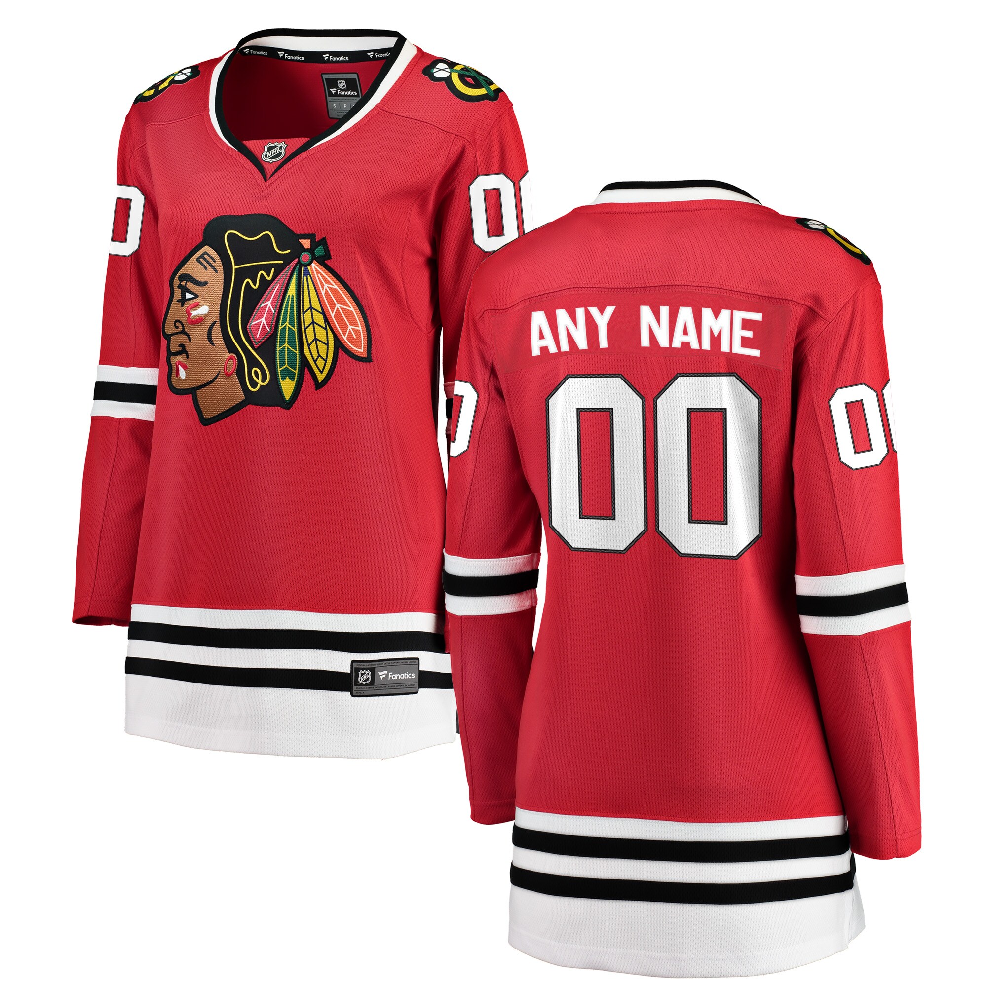 Chicago Blackhawks Red Home Breakaway Custom NHL Jersey Women's