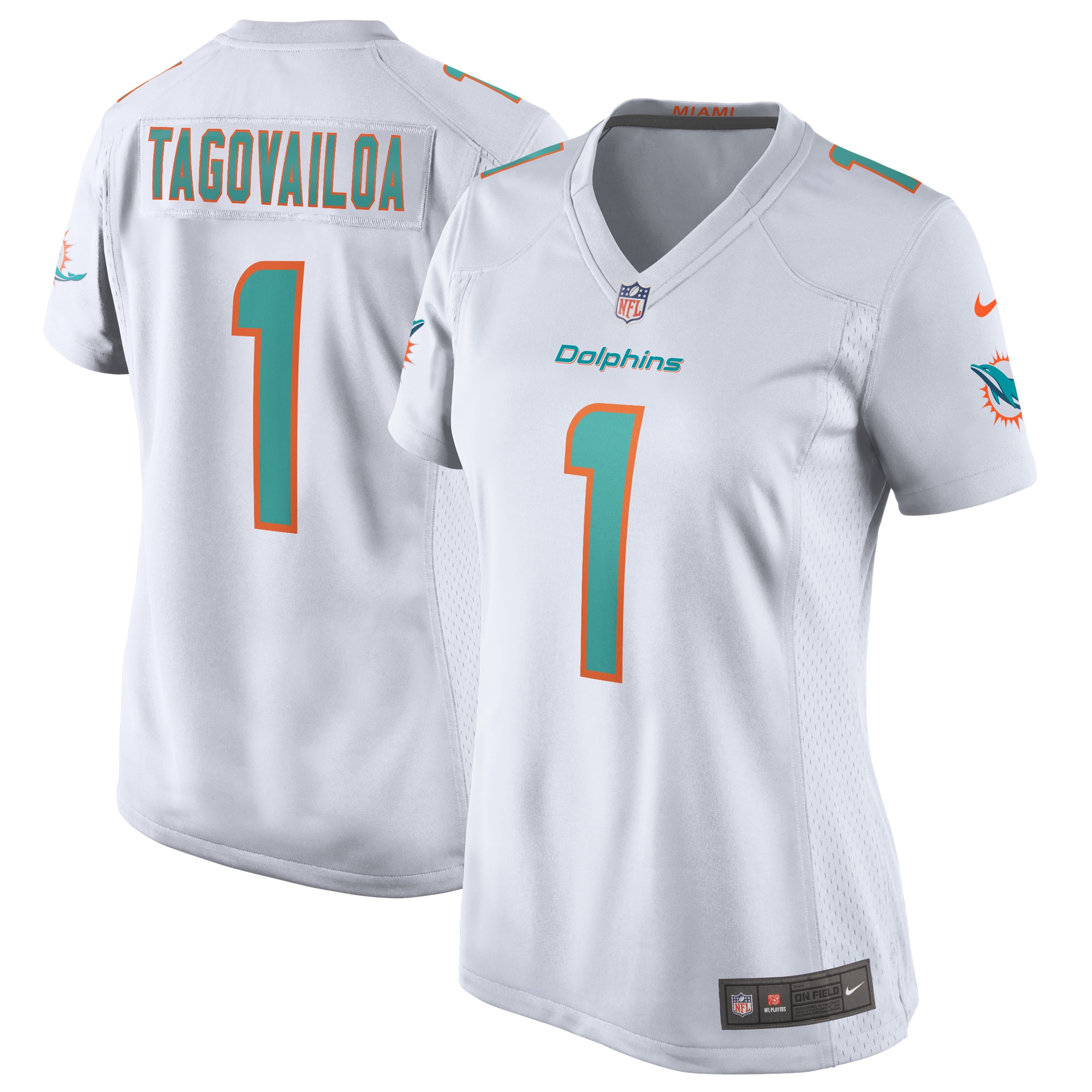 Miami Dolphins Tua Tagovailoa White Game NFL Jersey Women's