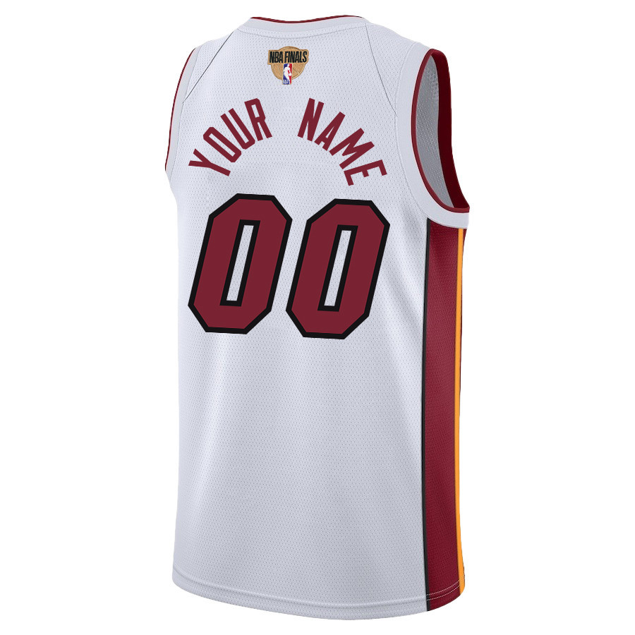 Custom 00 Miami Heat Final Champions 2023 Swingman White NBA Jersey Men's
