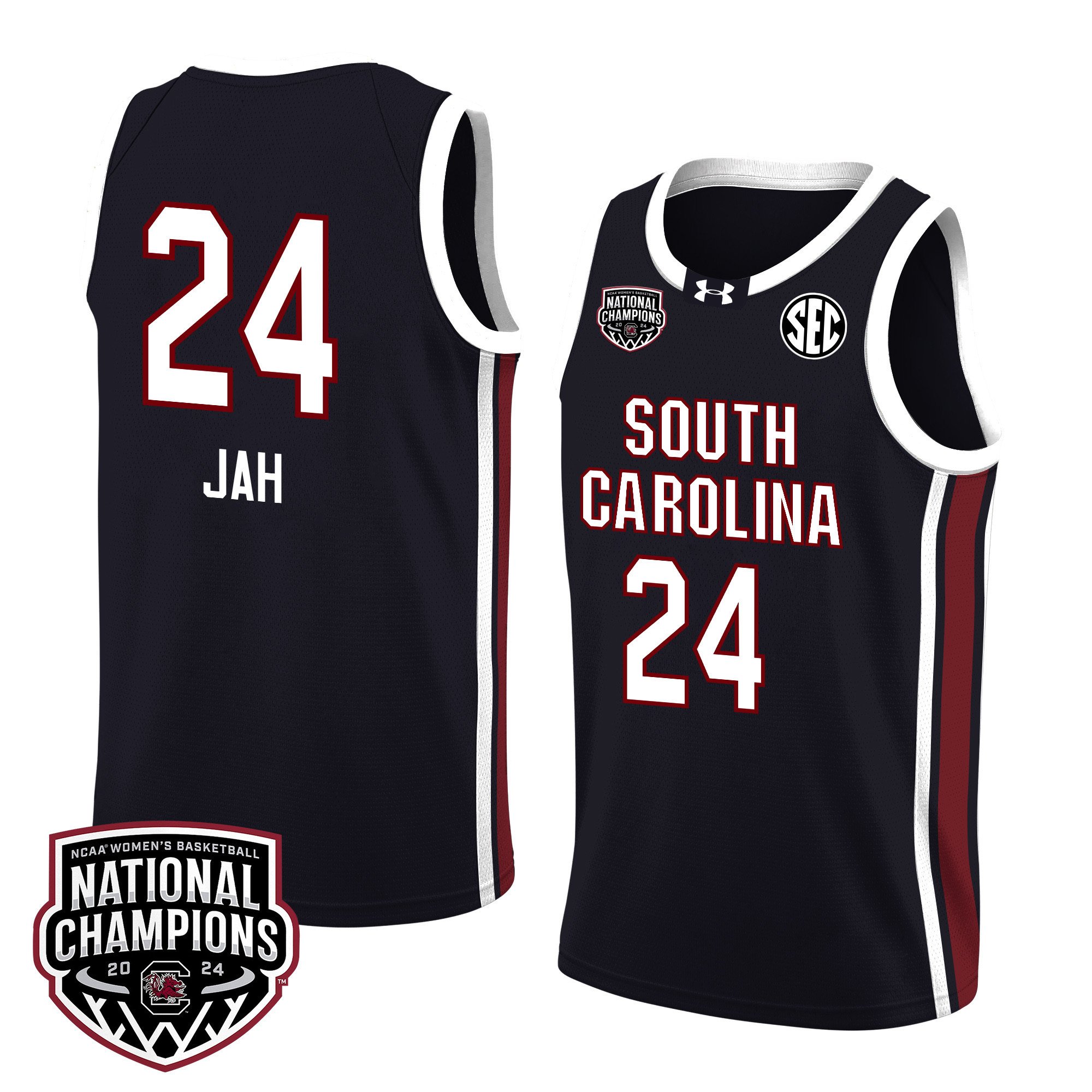 Sahnya Jah 24 South Carolina 2024 National Champions Patch Unisex NCAA Jersey Unisex