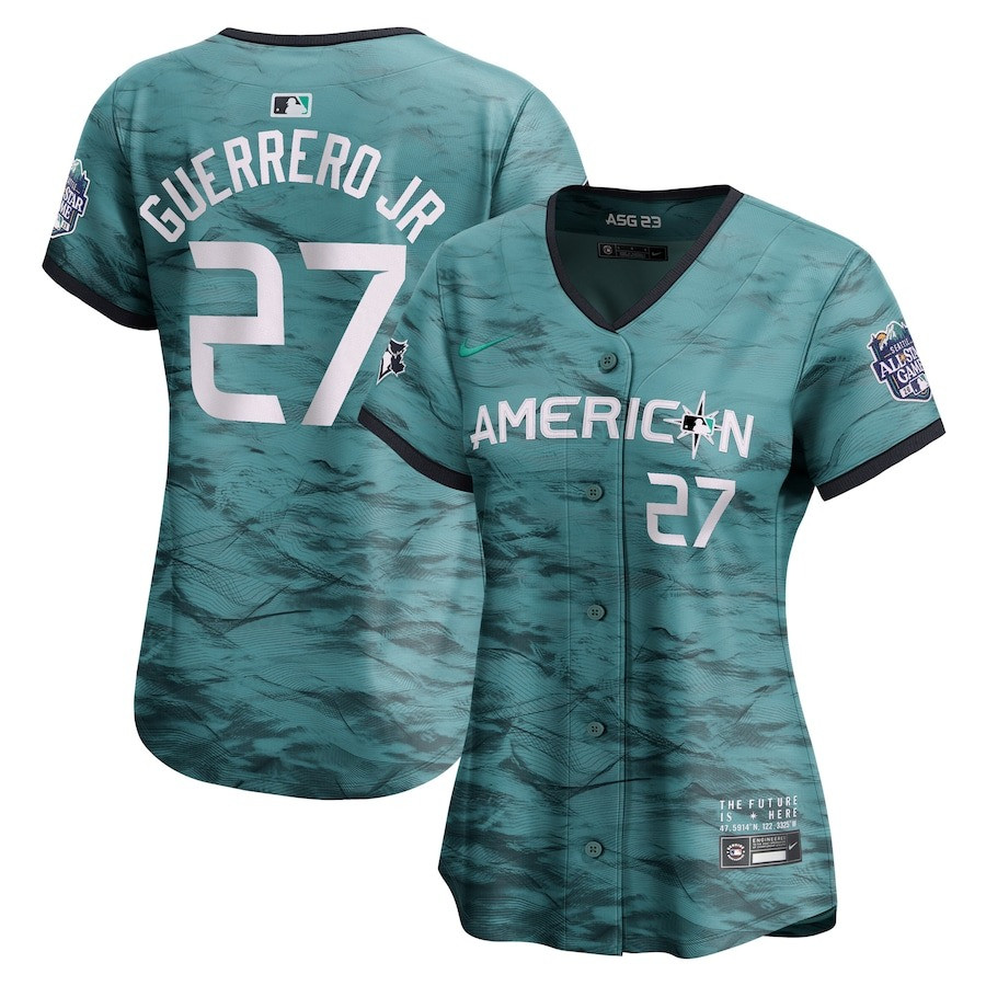Vladimir Guerrero Jr. 27 American League 2023 All Star Game Limited Teal MLB Jersey Women's