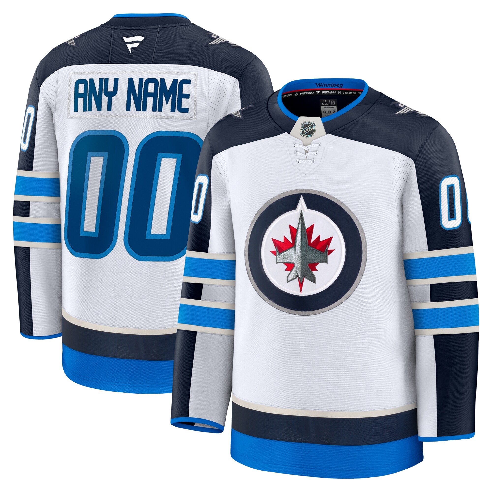 Winnipeg Jets White Away Premium Custom NHL Jersey Men's